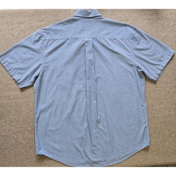 Arrow USA 1851 Shirt Men's L Blue White Casual Button Down Collared Striped - Picture 2 of 16